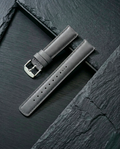 Vanguard Series | Square-Tail Top Grain Dark Grey Leather Watch Straps