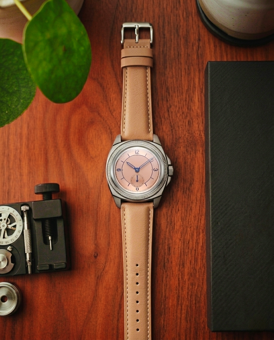 Vanguard Series | Square-Tail Top Grain Light Brown Leather Watch Straps
