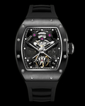 Apex Mechanical Skeleton Barrel N-101 Watch with Black Silicone Strap